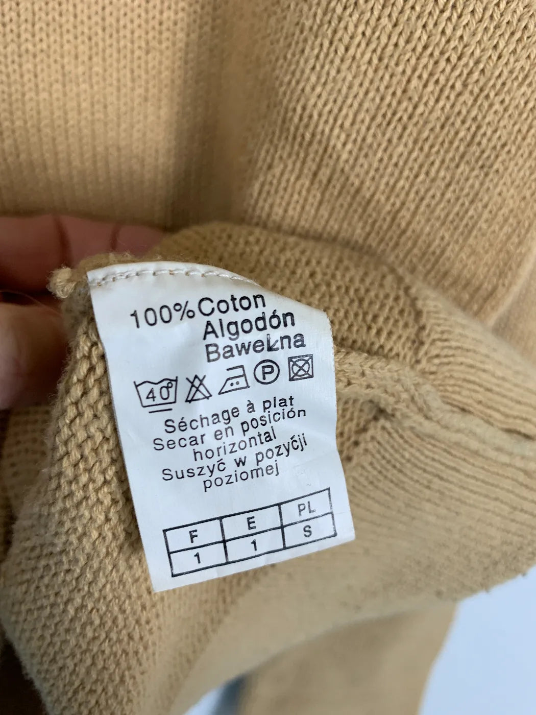 Camaïeu ljusbrun stickad tröja