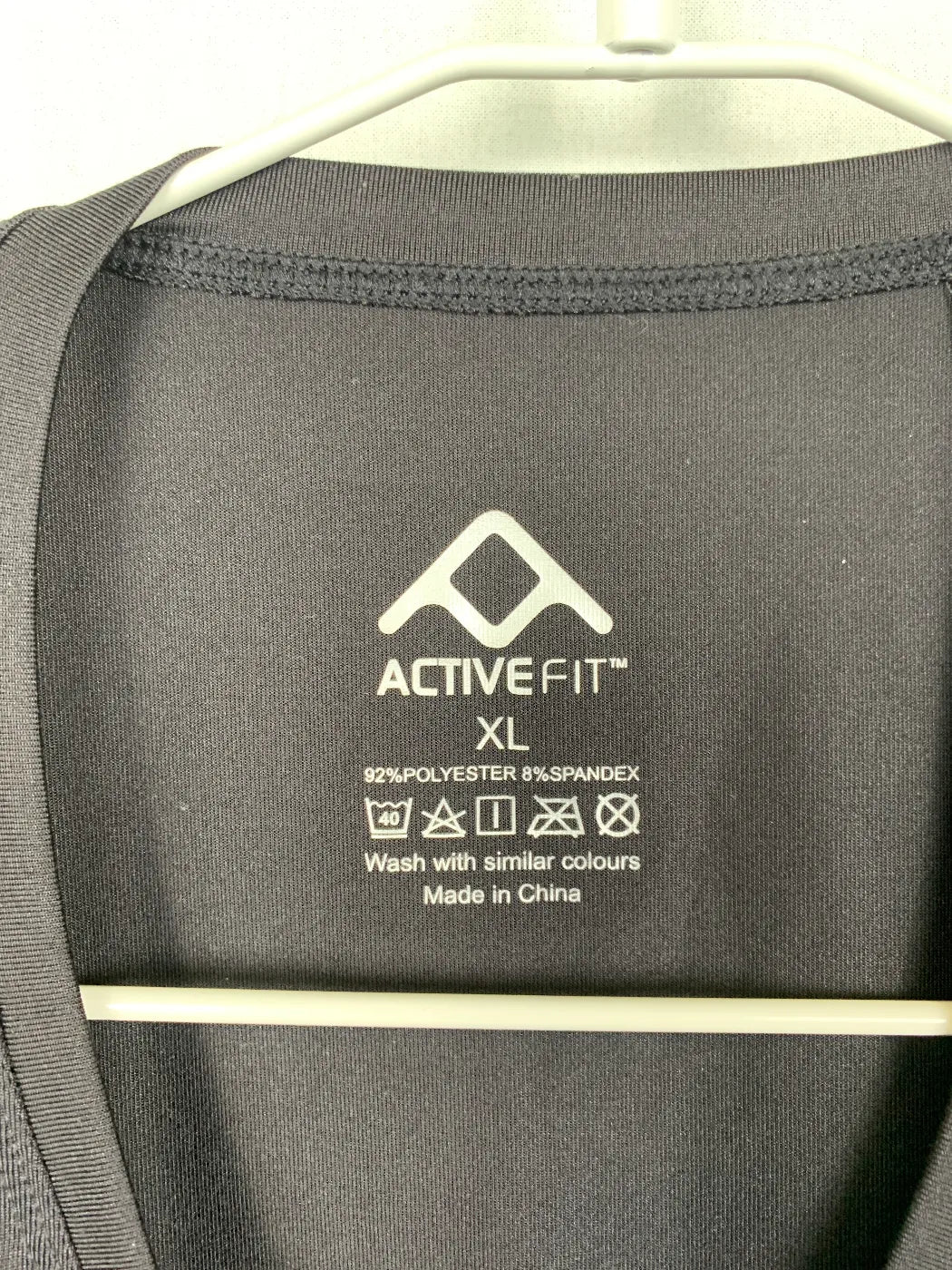 Active Fit svart kortärmad sporttopp XL