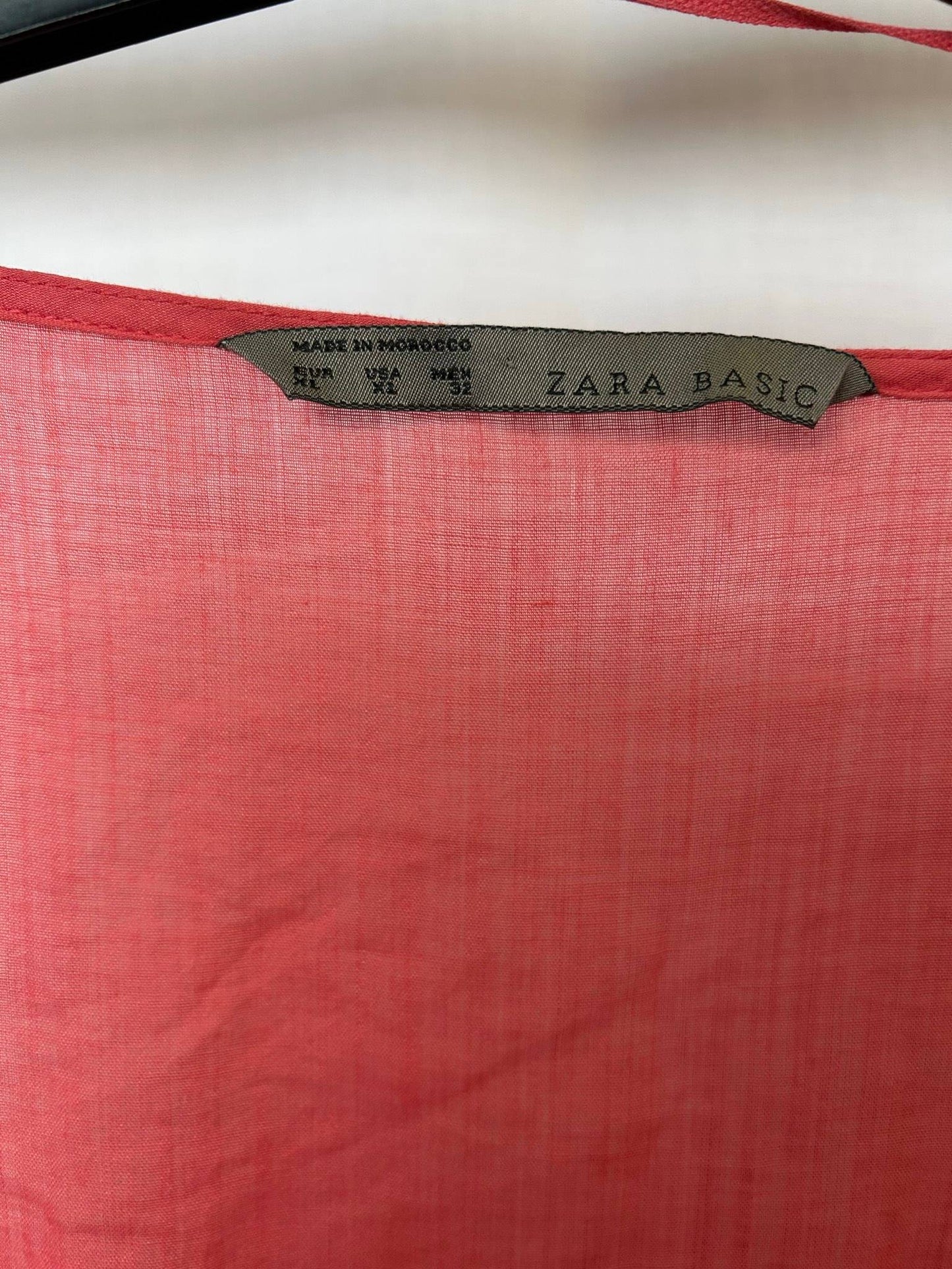 Zara Basic röd broderad tunika