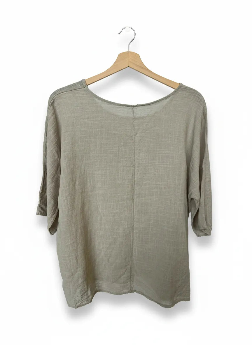 Vid beige bomullsblus