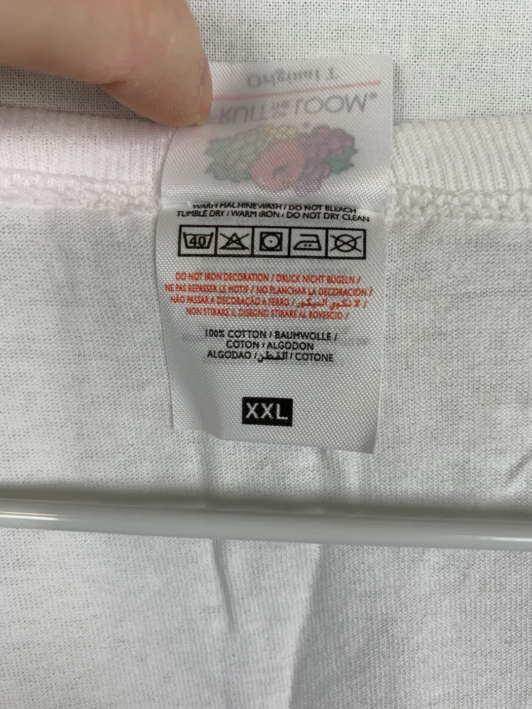 Fruit of the Loom vit linne XXL