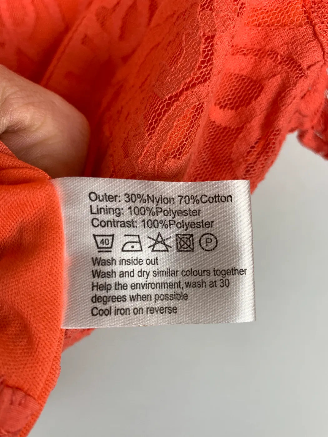 Epilogue orange spetsblus med kort ärm
