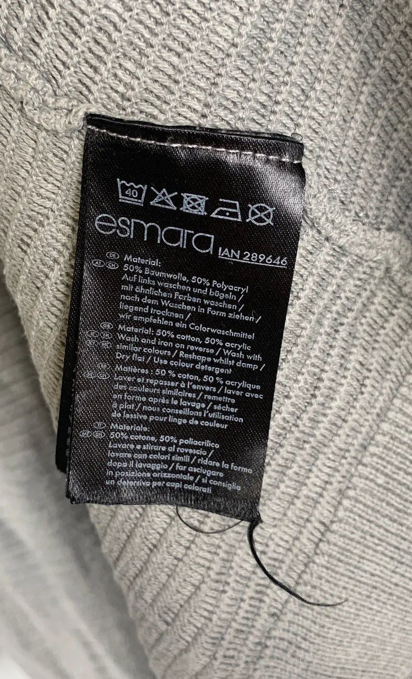 Esmara ljusgrå ribbstickad kofta