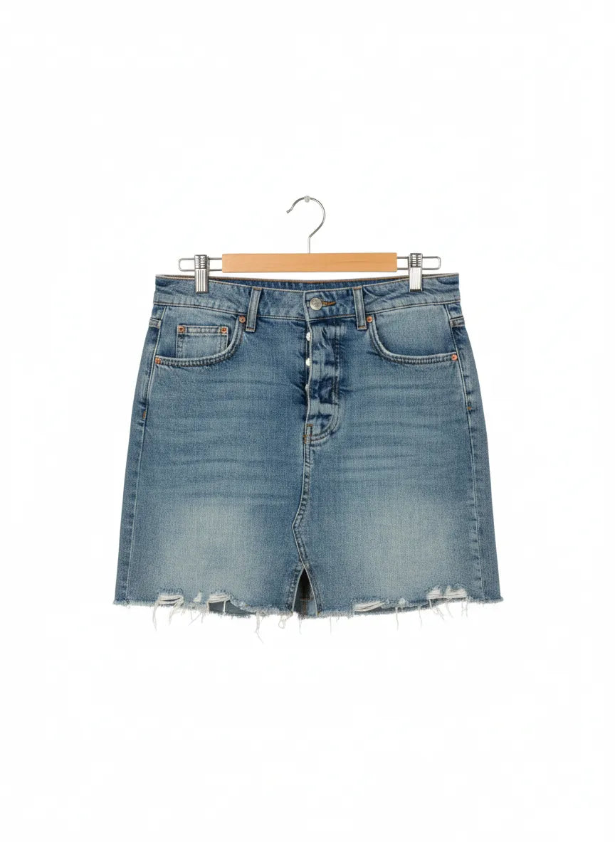 G Perfect Jeans Sliten Denimkjol