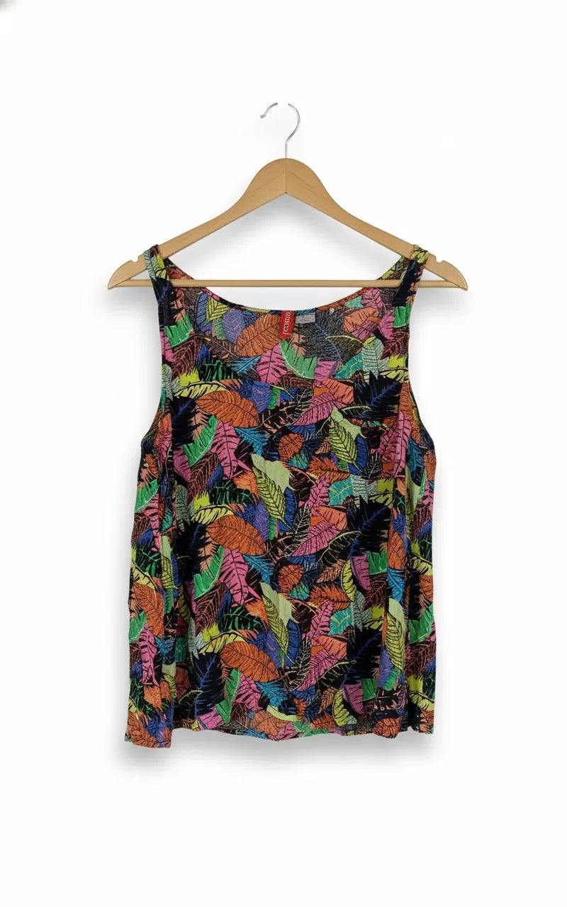 Divided by H&M färgglad linne med bladmönster