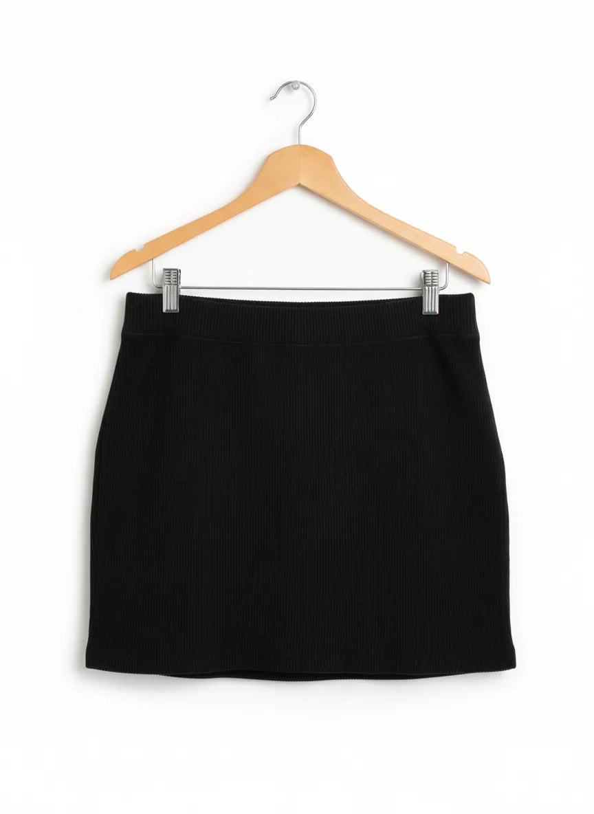 H&M Basic svart minikjol