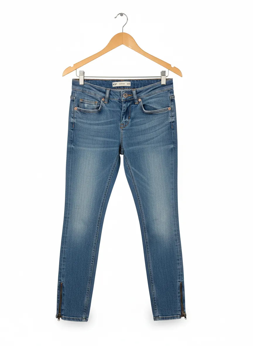 Gina Tricot Kristen smala jeans med dragkedja