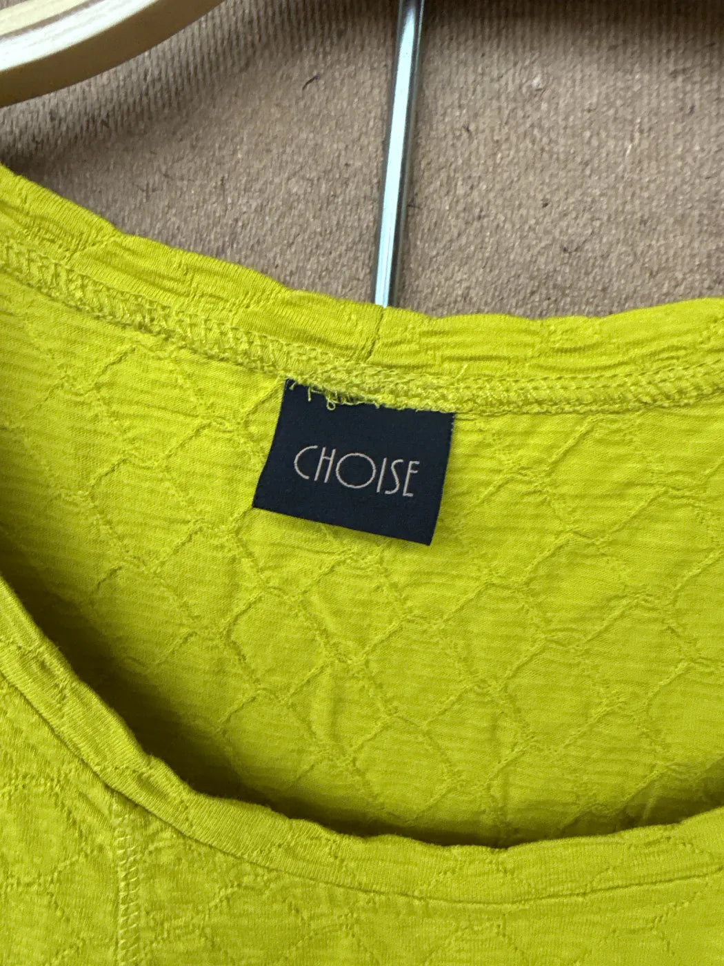 Choise gul texturerad långärmad topp