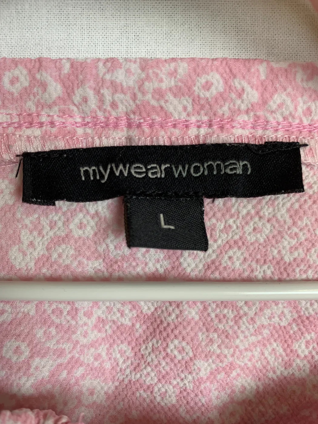 mywearwoman rosa blommig blus med långa ärmar
