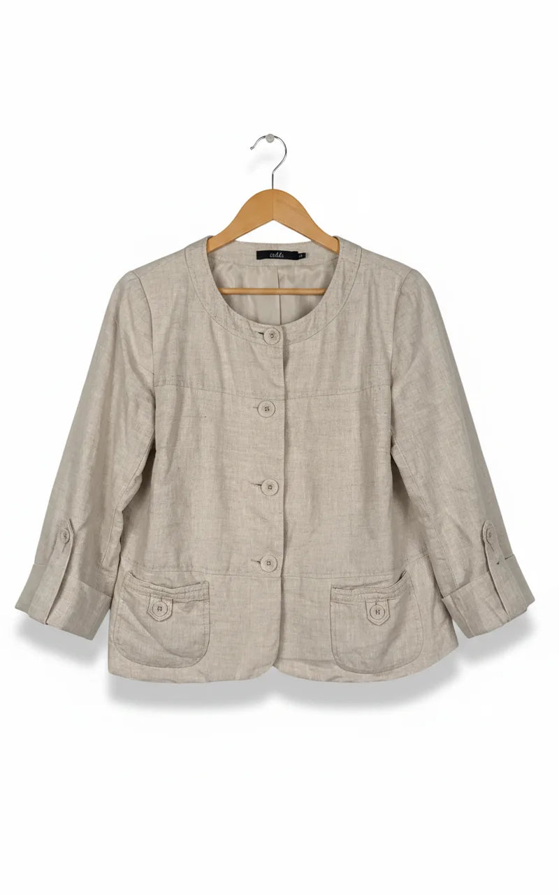 Isolde beige linneskjorta med knappar