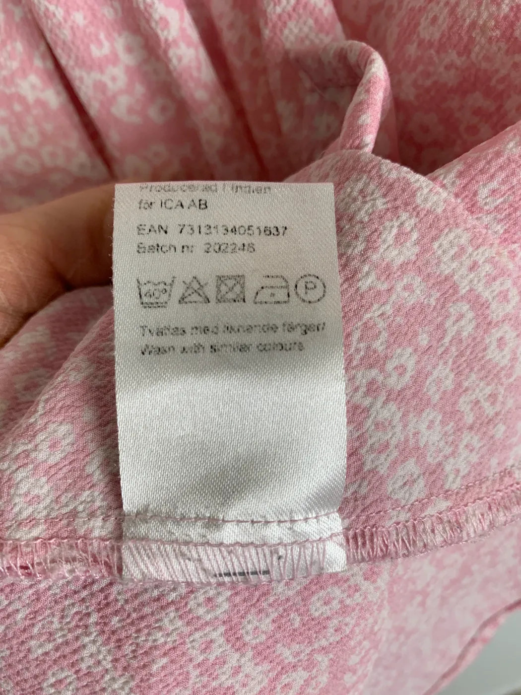 mywearwoman rosa blommig blus med långa ärmar