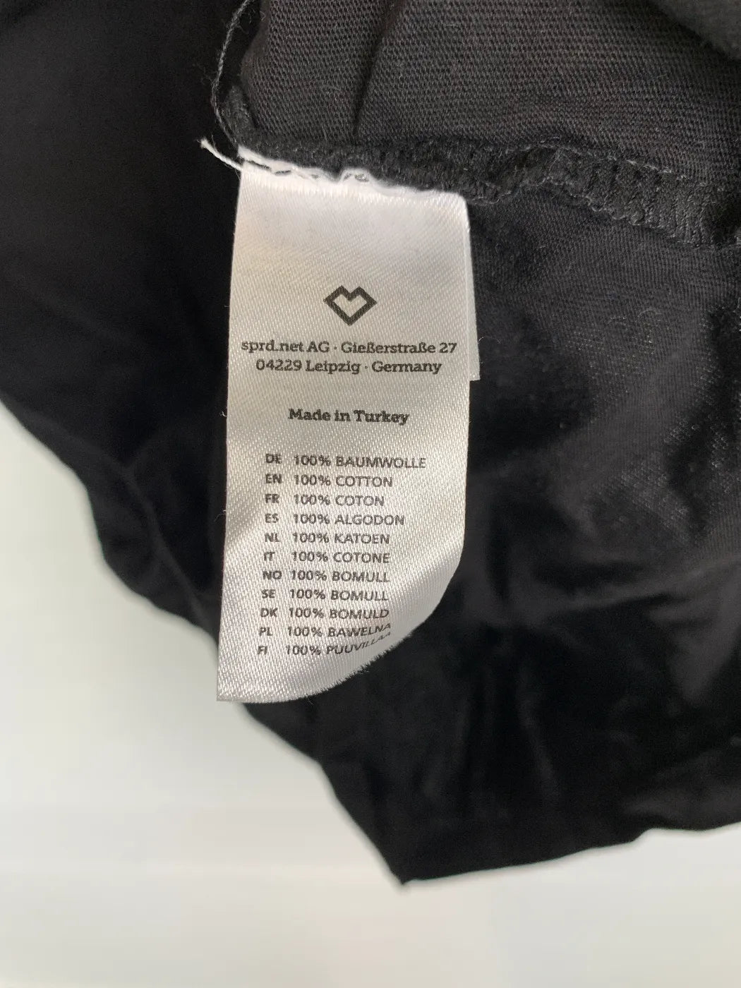 Spreadshirt svart t-shirt med tryck för herr