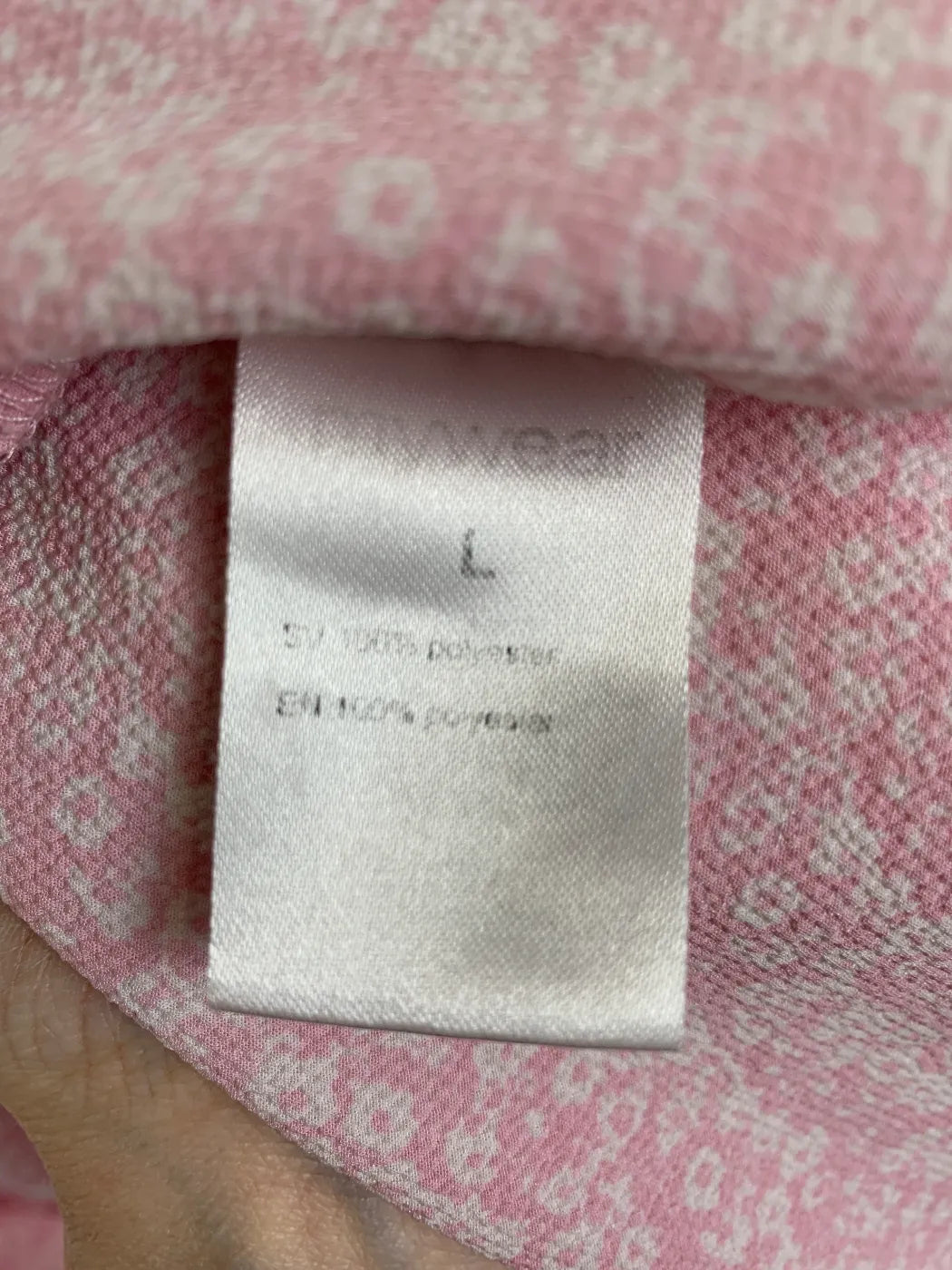 mywearwoman rosa blommig blus med långa ärmar
