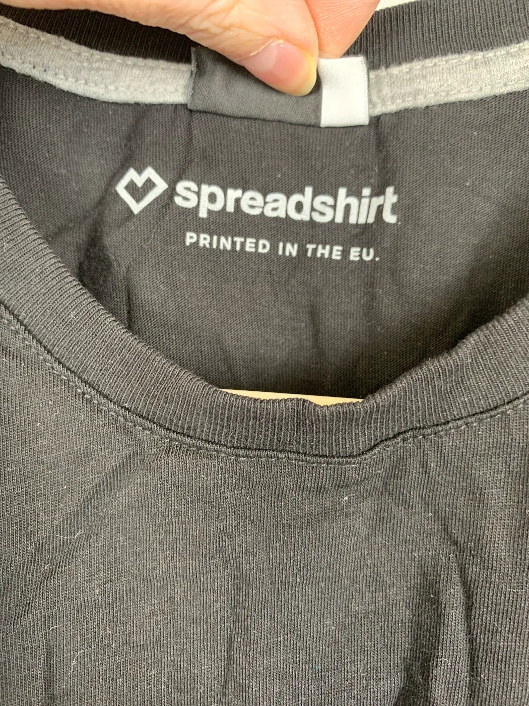 Spreadshirt svart t-shirt med tryck för herr