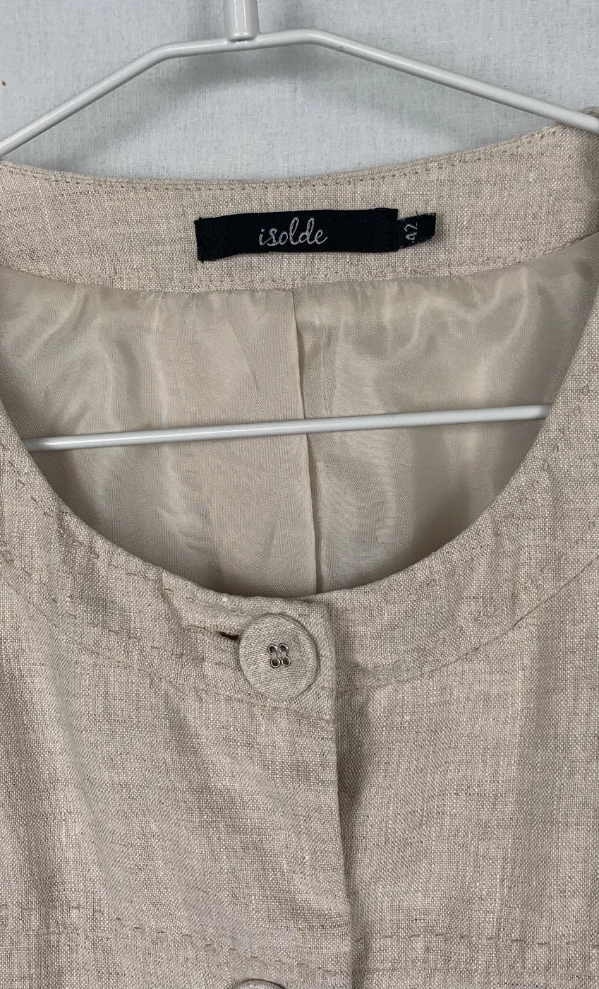 Isolde beige linneskjorta med knappar