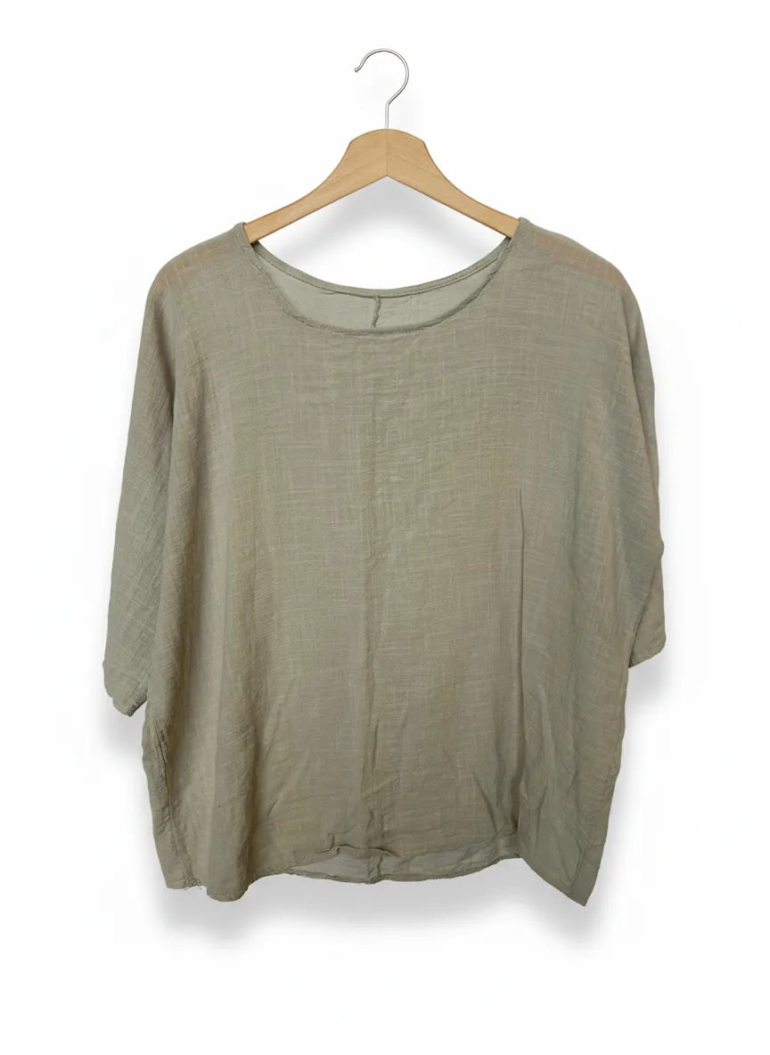 Vid beige bomullsblus