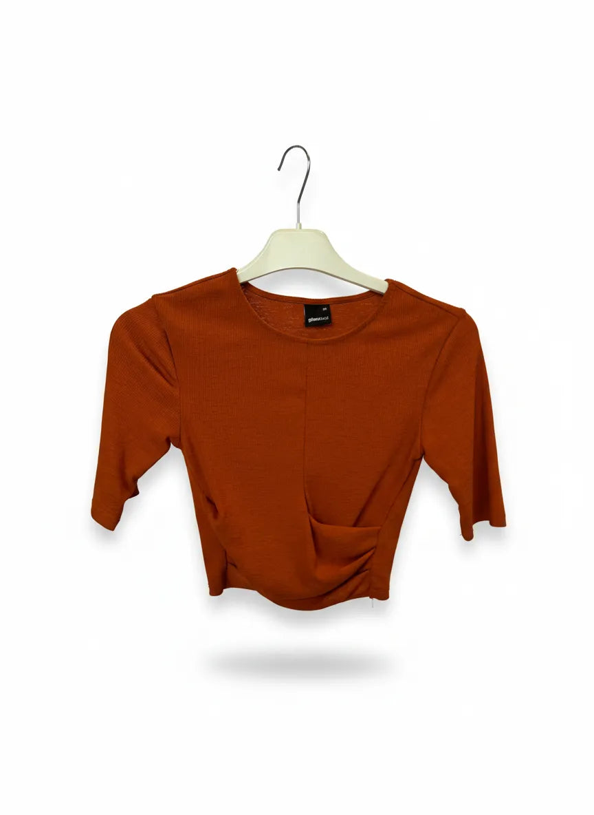 Gina Tricot kort topp i rostorange