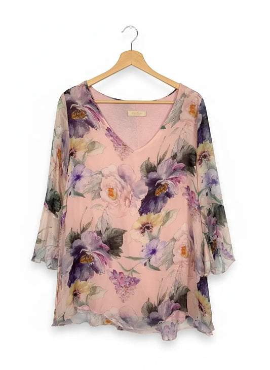 Chico London blommig blus med v-ringning