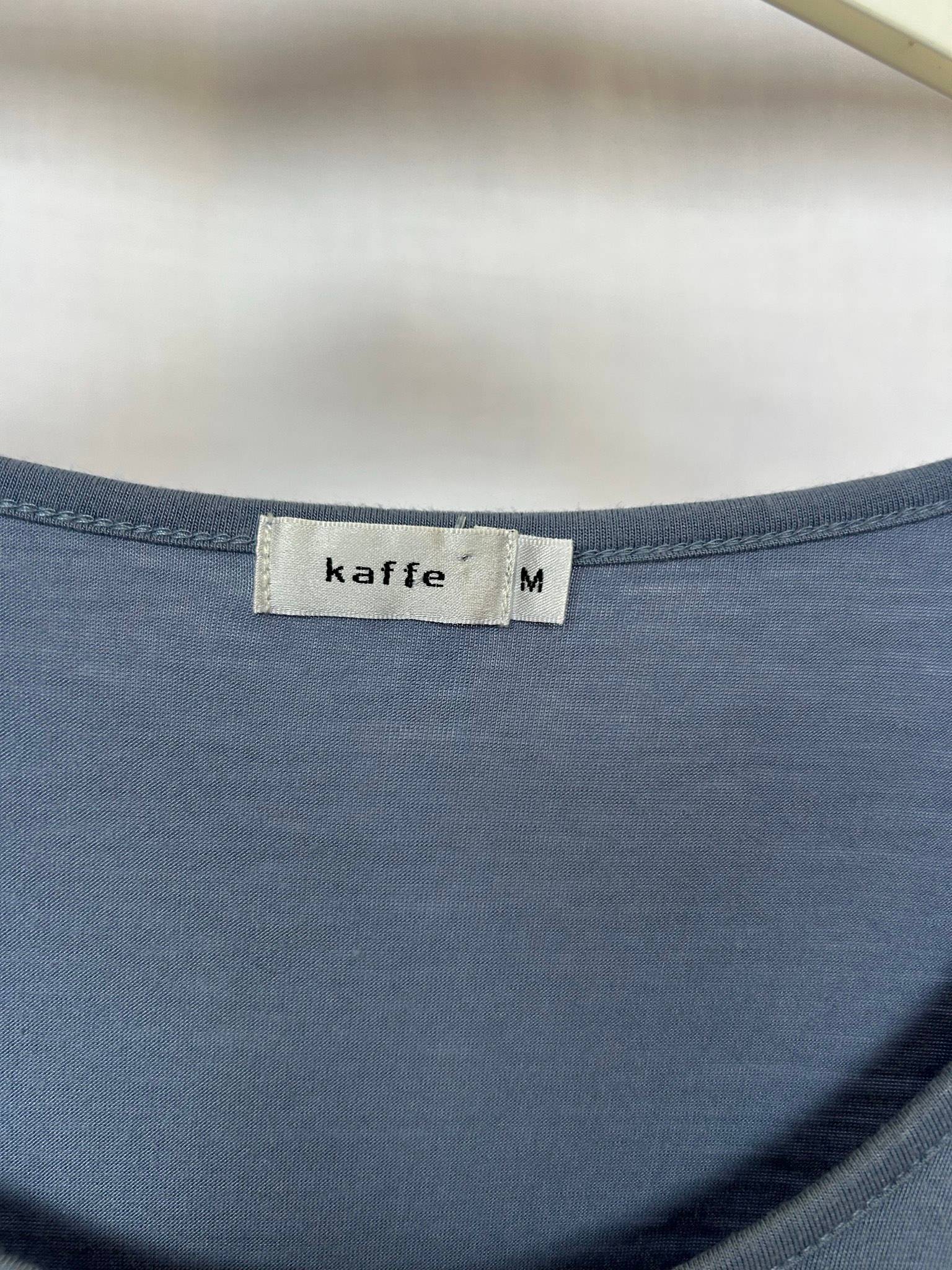 Kaffe långärmad topp med spetskant