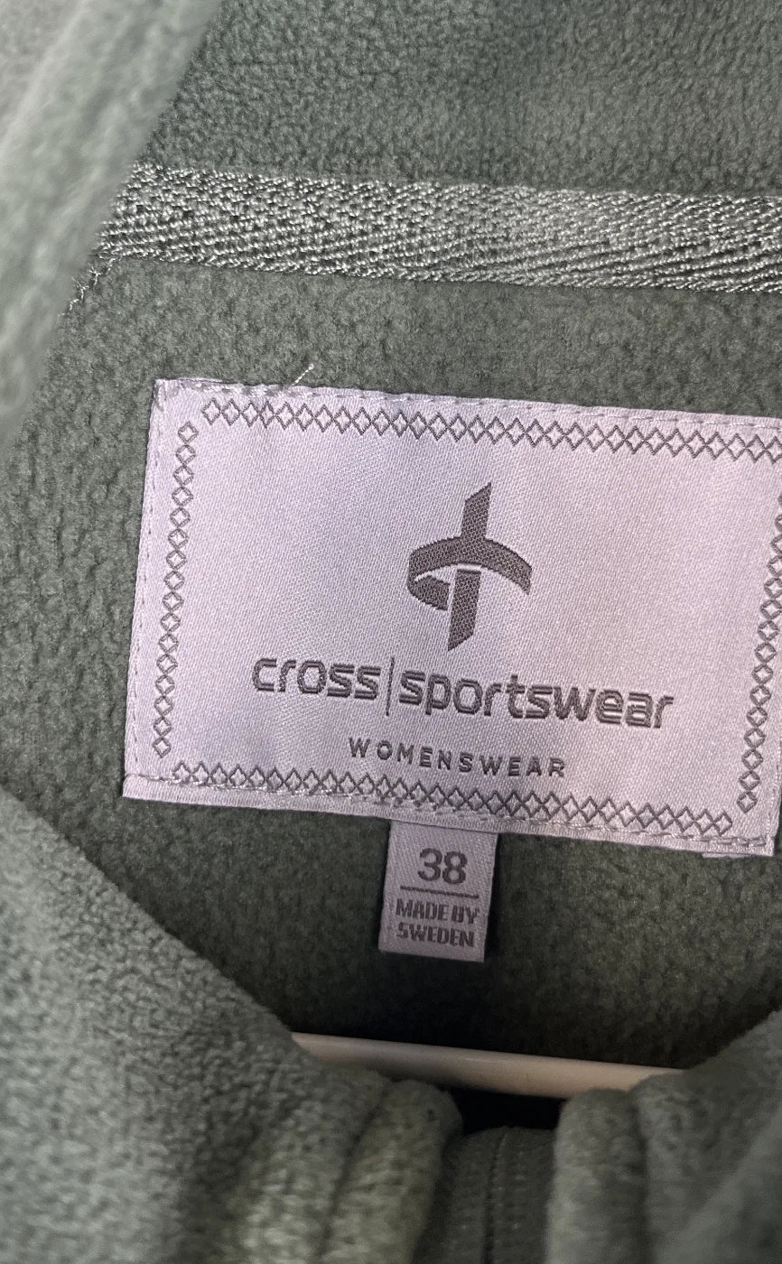 Cross Sportswear damjacka i salviagrön fleece