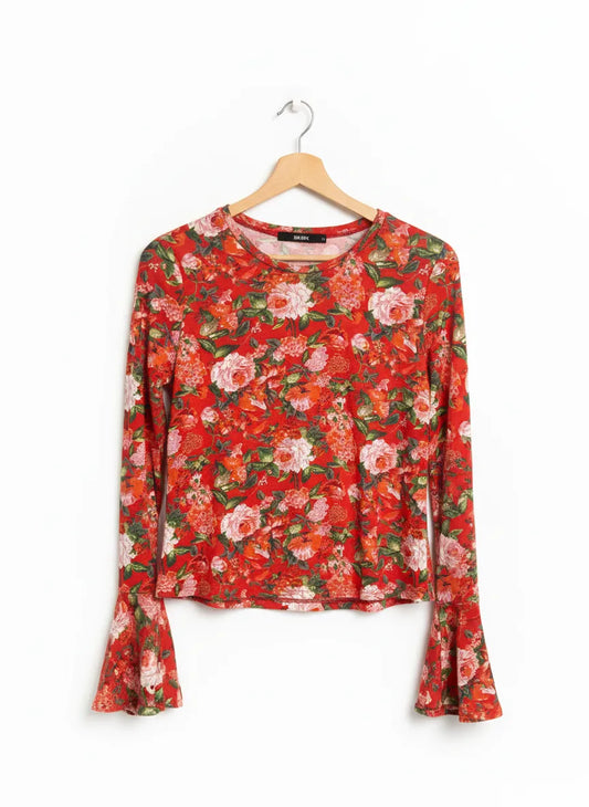 Bik Bok blommig långärmad topp