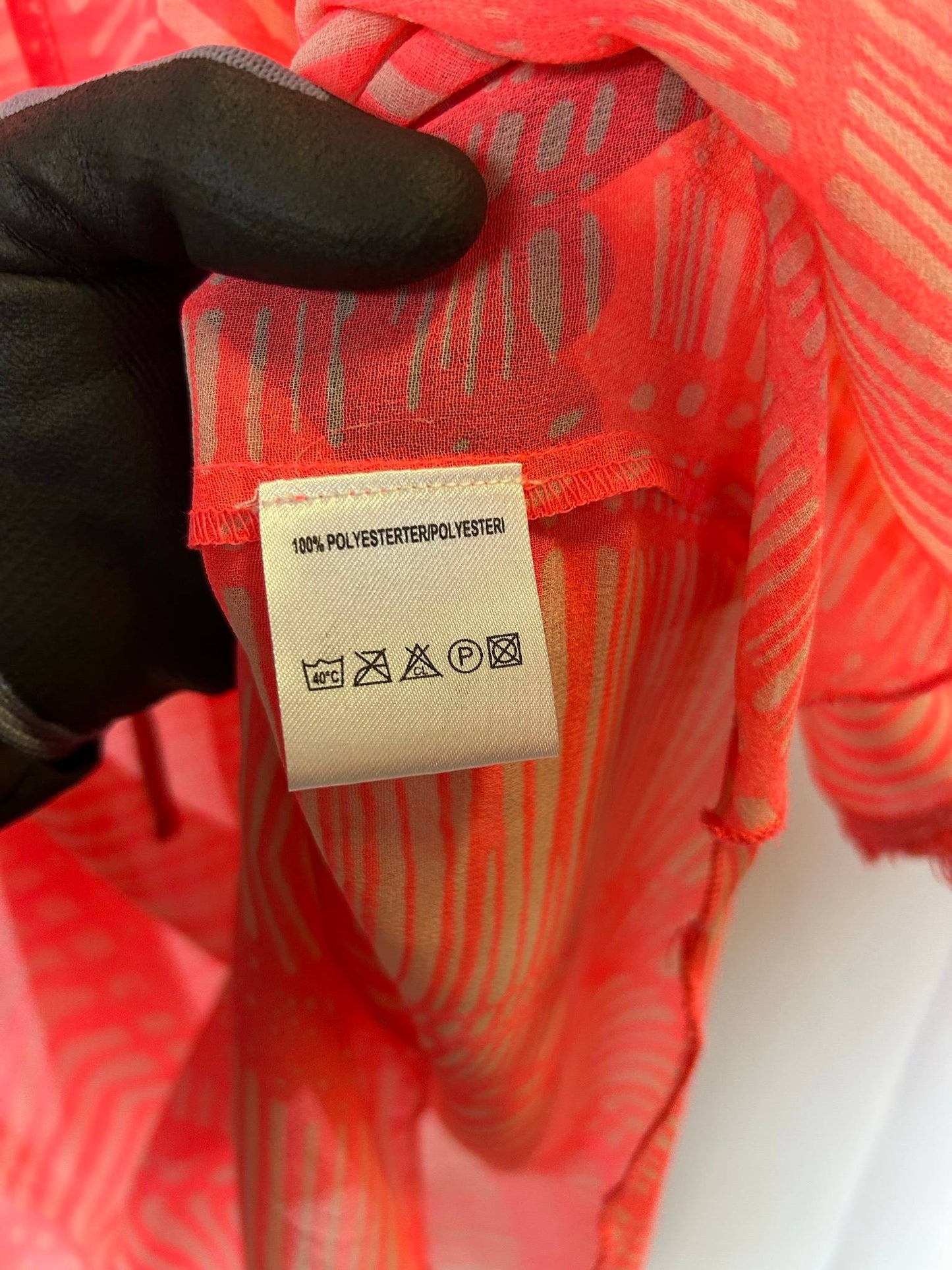 Flash Woman korallfärgad genomskinlig blus med fransar