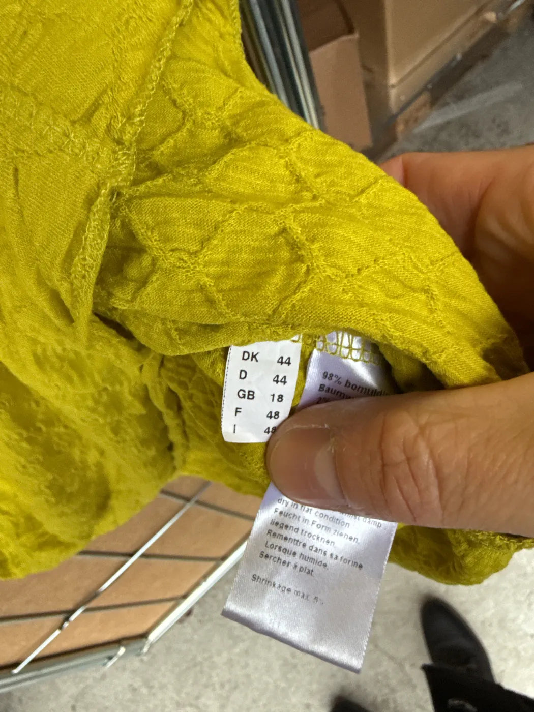 Choise gul texturerad långärmad topp