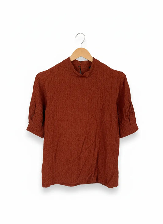Stockh LM Lena strukturerad brun blus