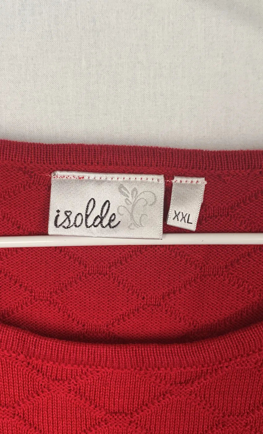 Isolde röd texturerad långärmad topp