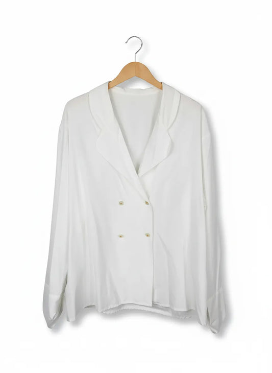 Hennes Collection vit blus med dubbla knappar