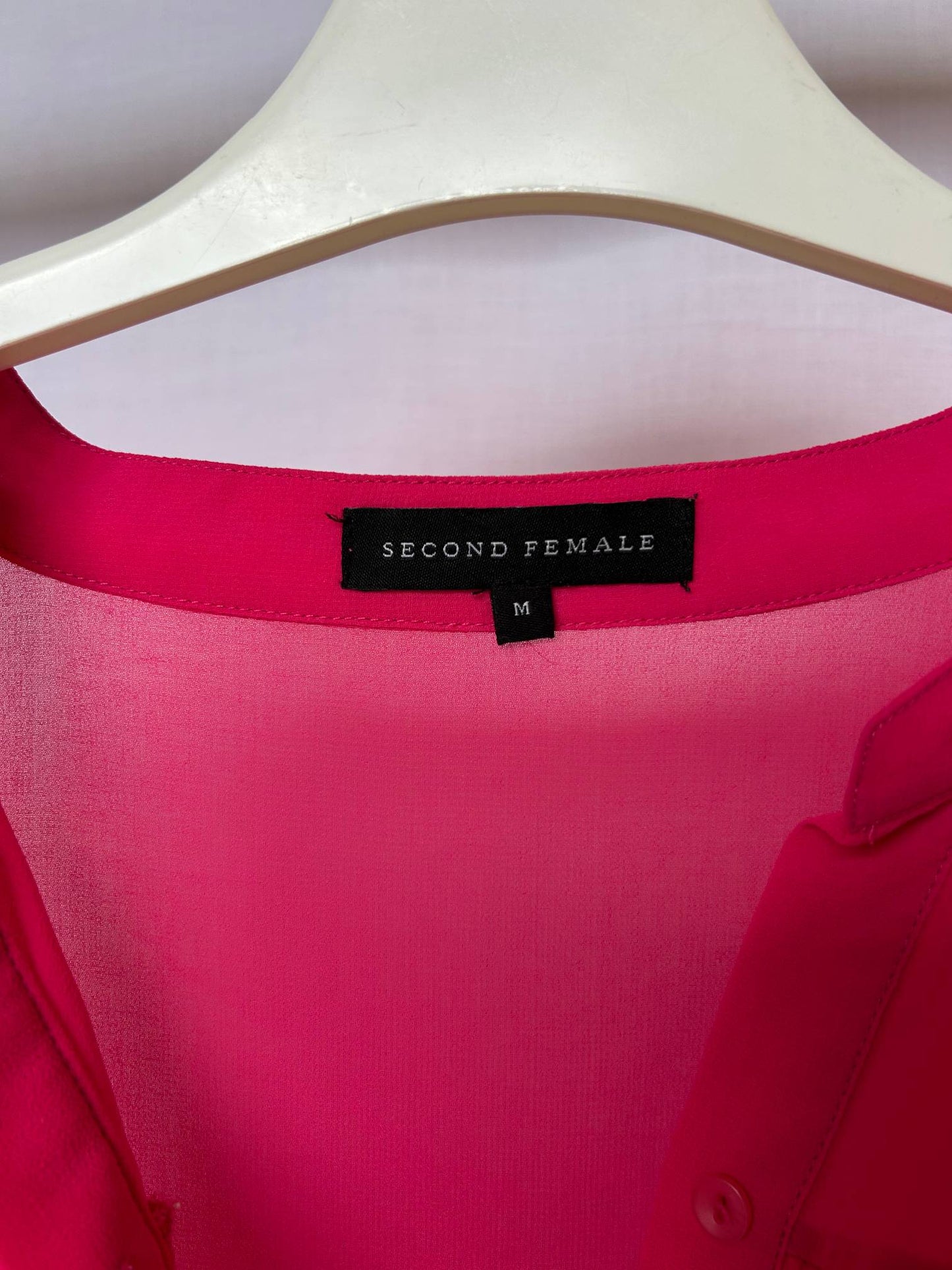 Second Female klar rosa genomskinlig blus