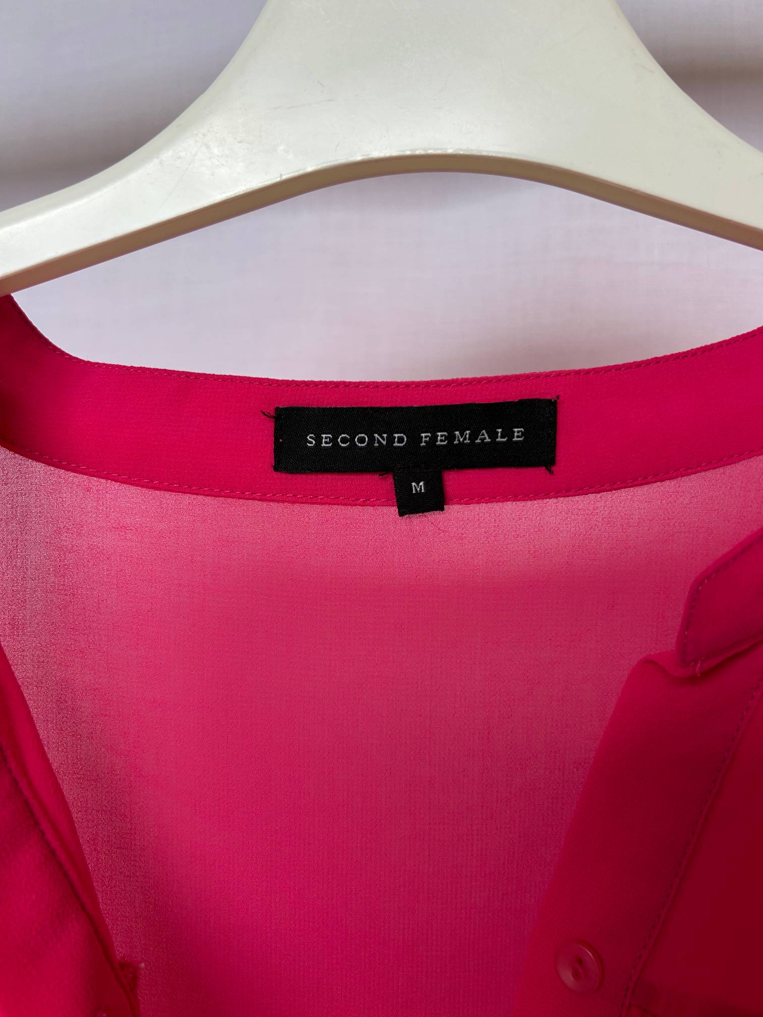 Second Female klar rosa genomskinlig blus