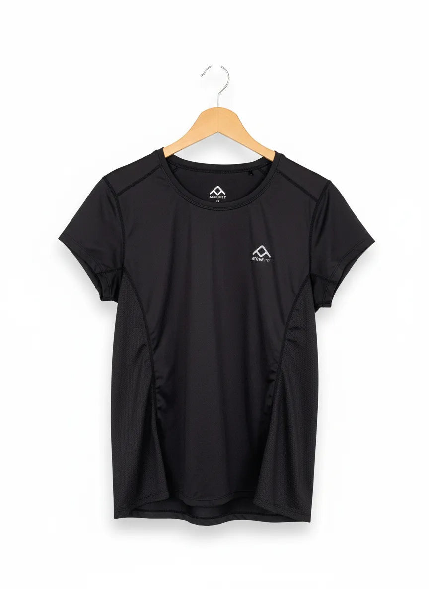 Active Fit svart kortärmad sporttopp XL