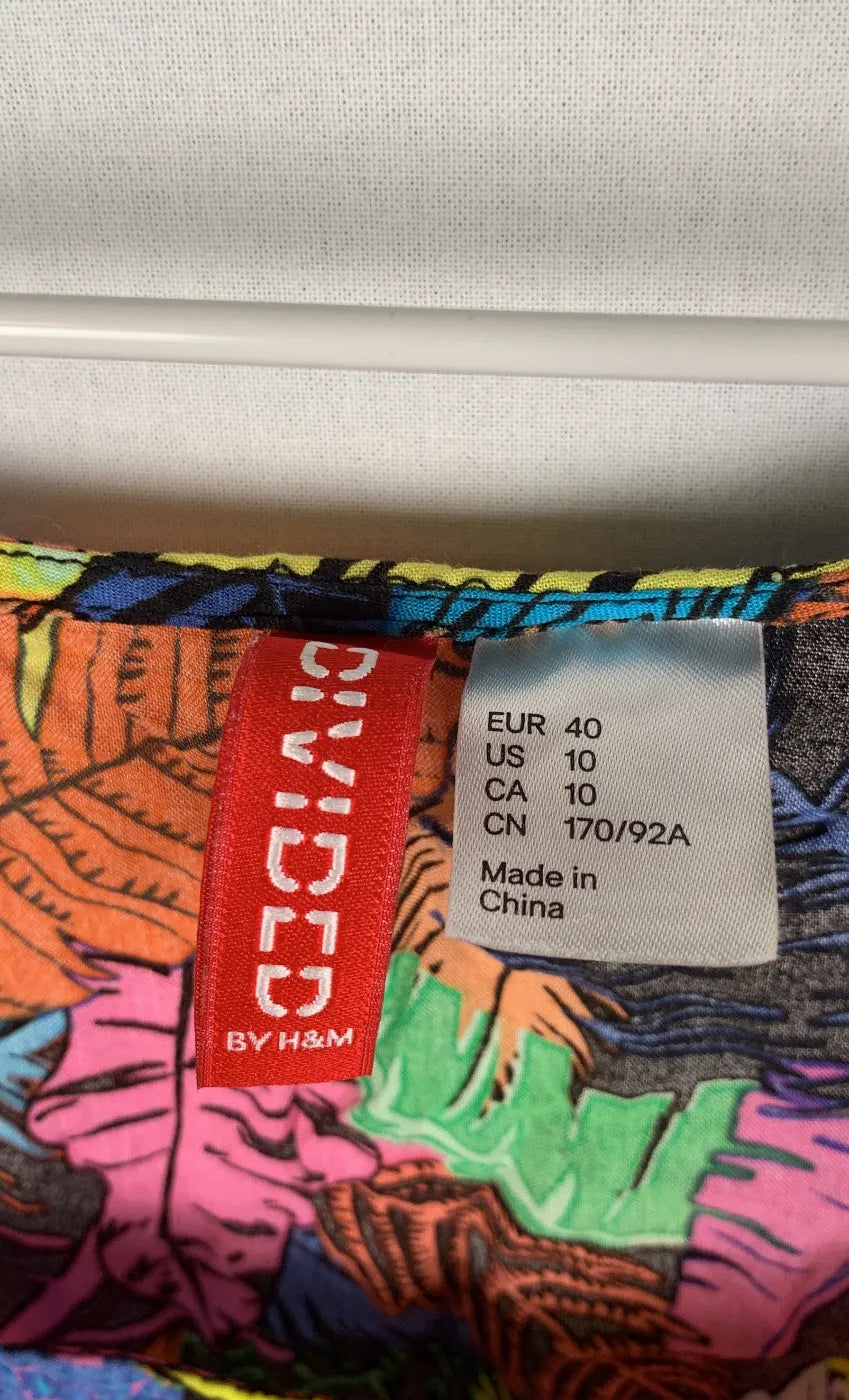 Divided by H&M färgglad linne med bladmönster