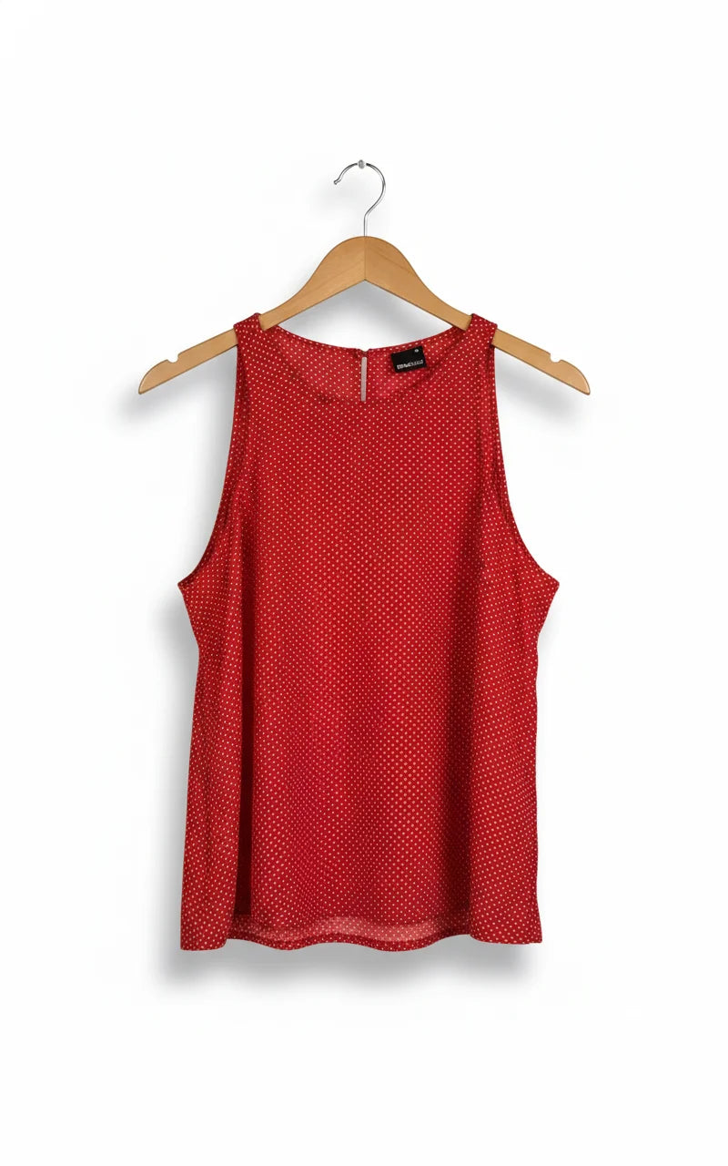 Gina Tricot röd prickig linne