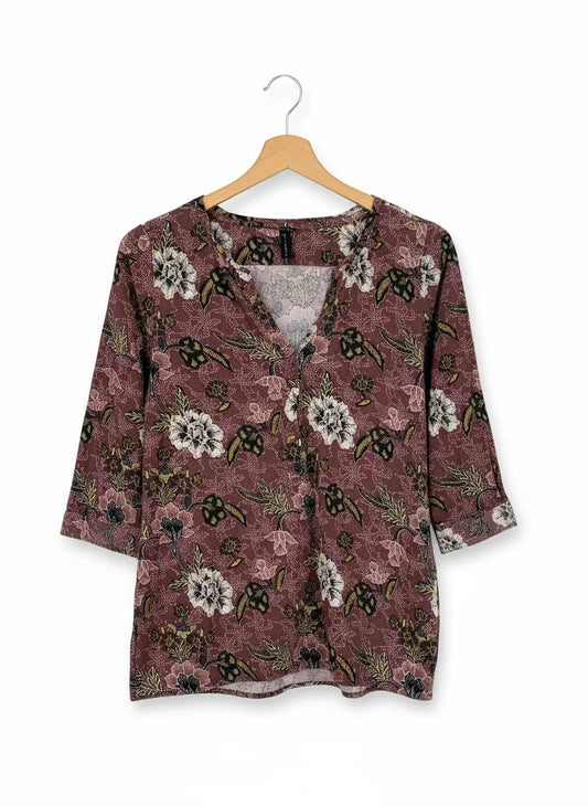Pure Instinct blommig blus med v-ringning