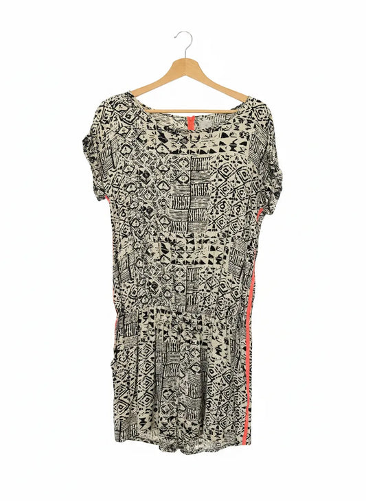 Culture mönstrad playsuit med neonfärgade detaljer