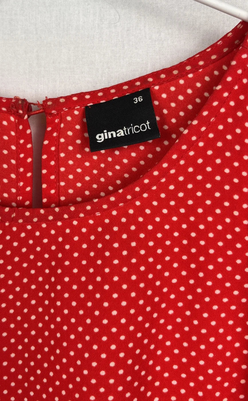 Gina Tricot röd prickig linne