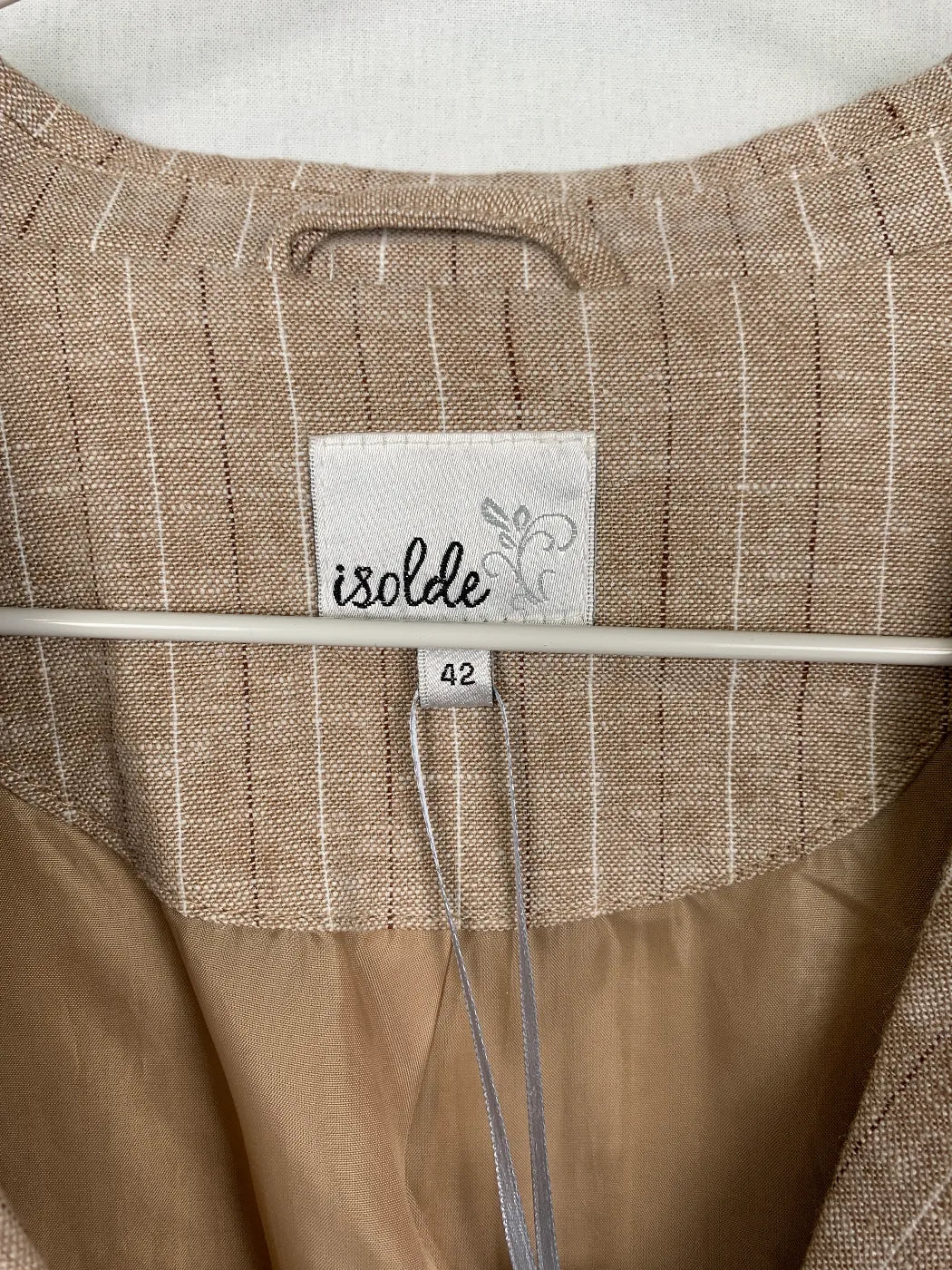 Isolde beige kavaj i linneblandning