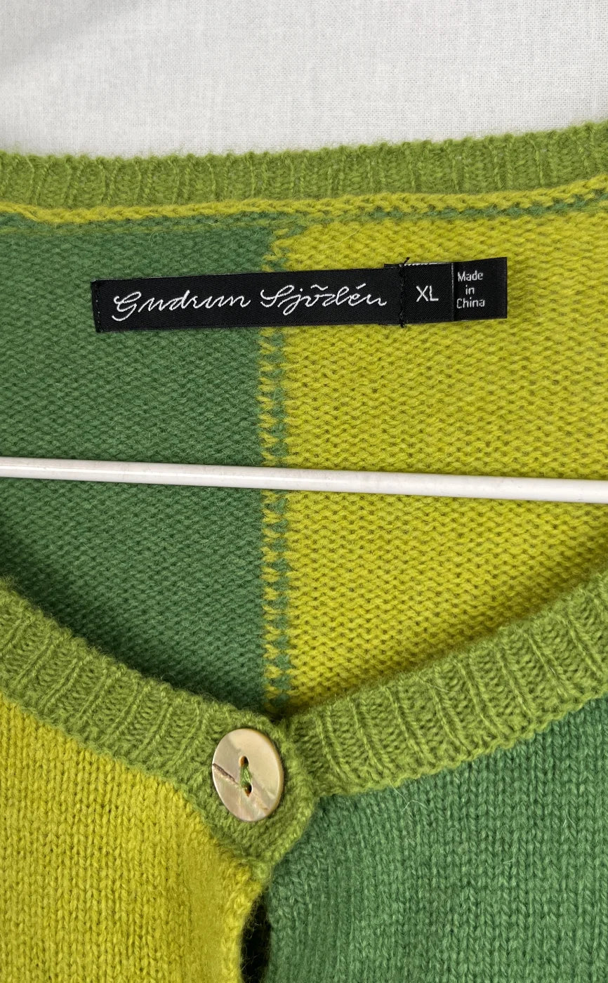 Gudrun Sjödén färgblock stickad kofta