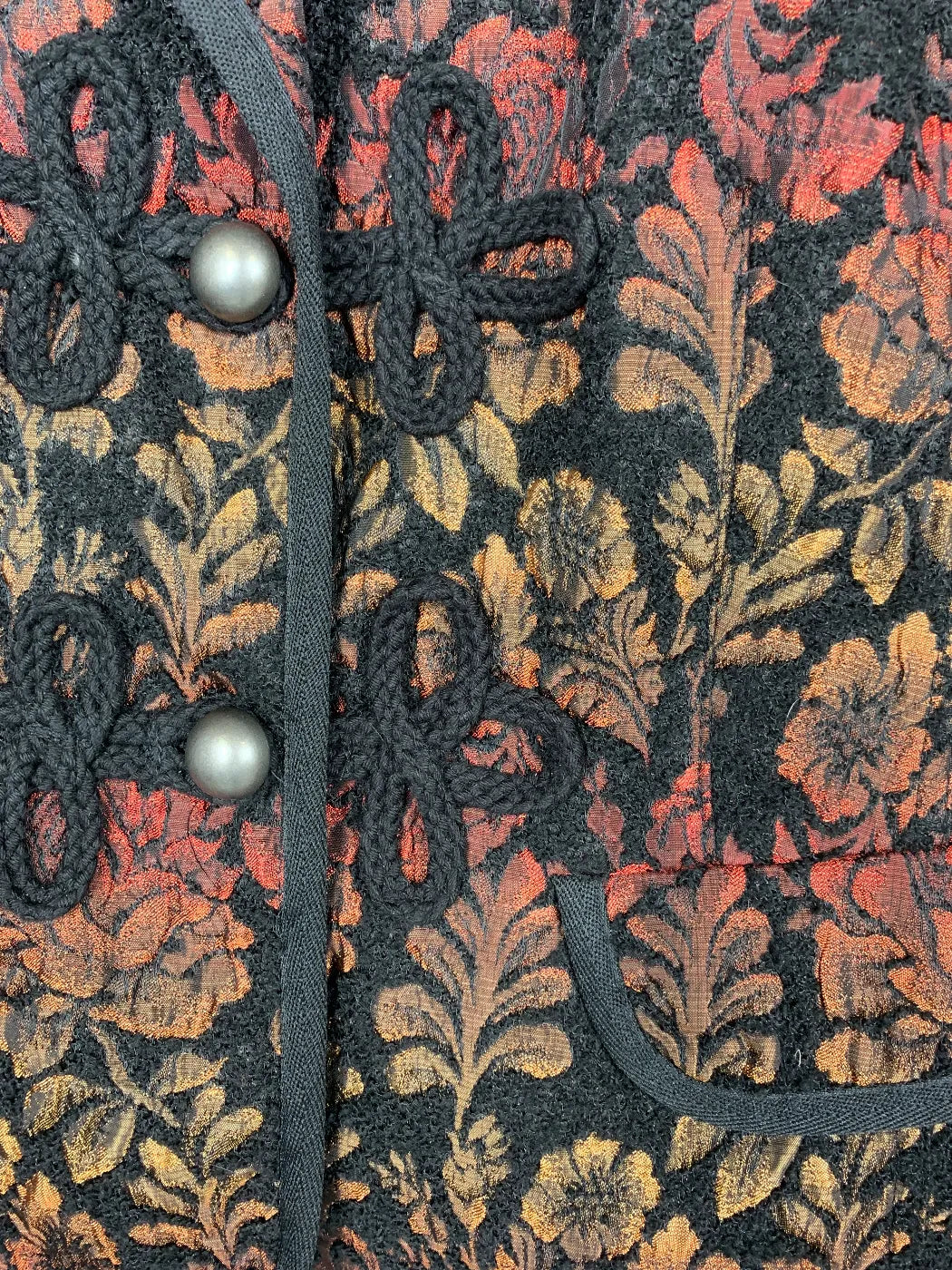 Texturerad jacka med blommönster för dam