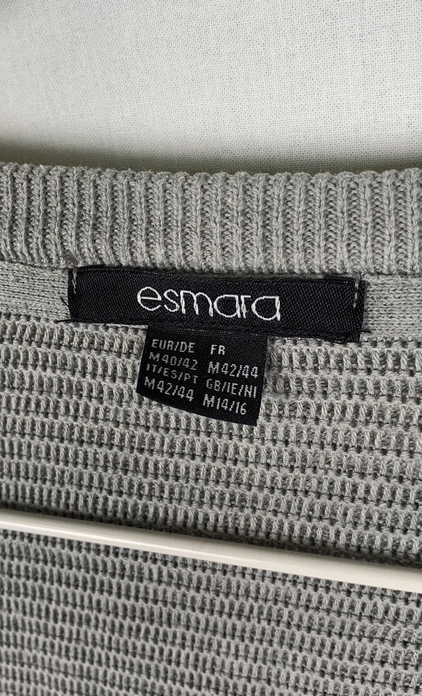 Esmara ljusgrå ribbstickad kofta