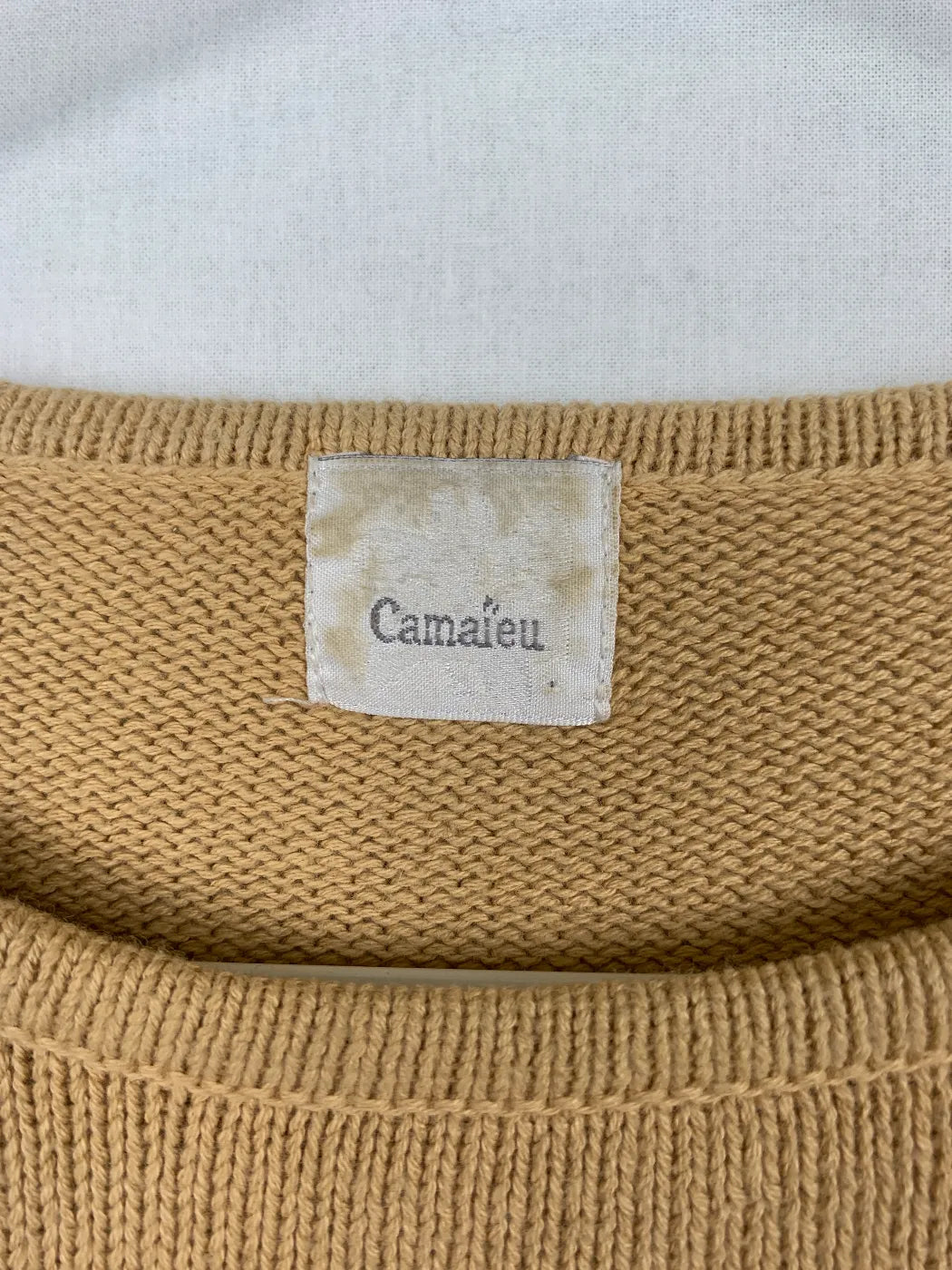 Camaïeu ljusbrun stickad tröja