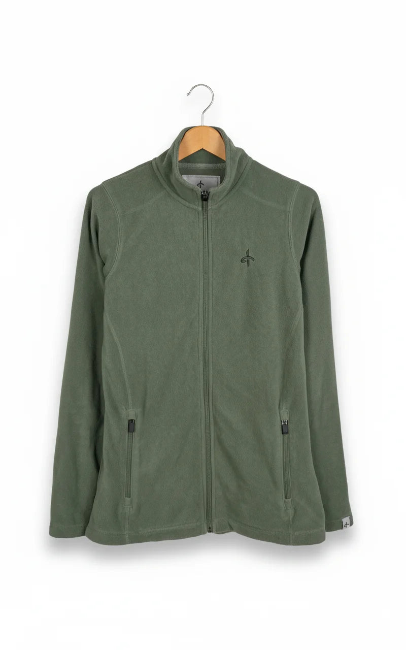 Cross Sportswear damjacka i salviagrön fleece