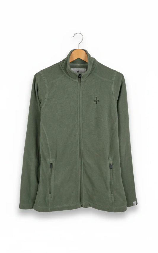 Cross Sportswear damjacka i salviagrön fleece