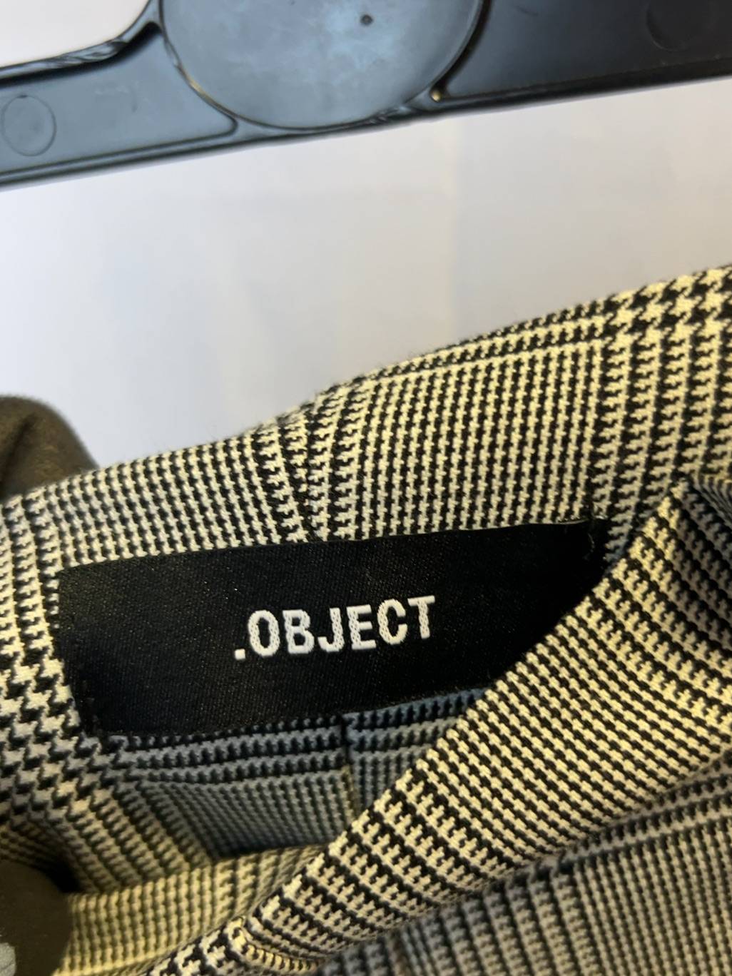 Object rutiga byxor med hög midja och bälte